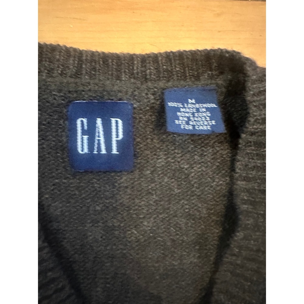 cozy grandpa 90s Vintage Gap 100% wool sweater vest - Picture 3 of 7